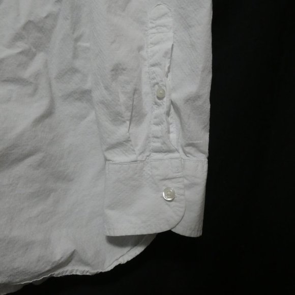 OLD NAVY | Slim Fit | large | 100% Cotton | Textured White Button-Up Dress Shirt - Picture 10 of 16